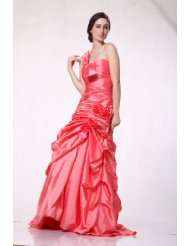 3185 Coral Strapless Pick up Skirt Pageant Prom Gown