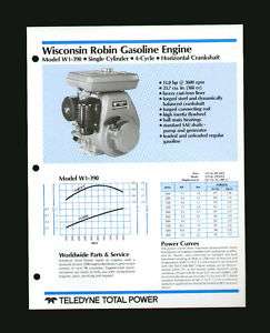 Wisconsin W1 390 11 hp Engine Specifications Brochure  