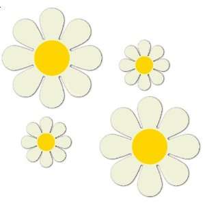 Magnetic Daisies   White   Set of 4 (2   4.5 and 2   9 