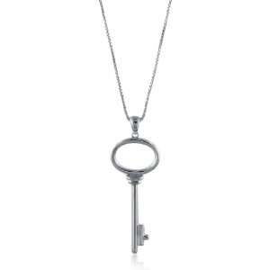  Sterling Silver Skeleton Key Pendant with Chain Jewelry