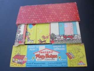 VINTAGE 1960 WINTHROP ATKINS LITTLE KIDDLES INSTANT PLAYHOUSE FOR 4 