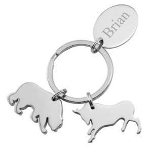  Personalized Bull and Bear Keychain 