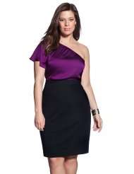 eloquii Plus Size One Shoulder Dress With Divine Knit Skirt