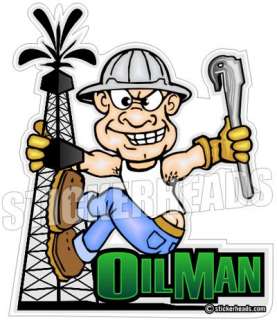 Oilfield Cartoon Guy OILMAN Sticker Decal  