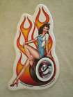 Flaming Tire girl sticker,racing​,hotrod,street​rod,4x4