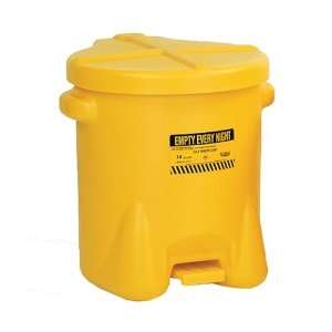  Eagle 14 Gallon Yellow Polyethylene Oily Waste Can   937 FLY 