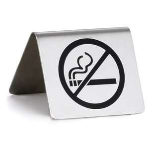  Stainless Steel No Smoking Symbol Tent Sign Patio, Lawn 