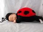 Anne Geddes Plush Stuffed Baby Doll in Lady Bug Costume 1997 Black Red