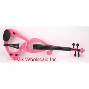  New 4/4 Pink Silent Electric Violin Very Nice Sound 