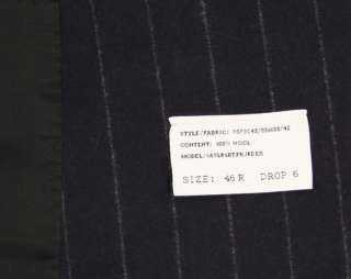 Ralph Lauren Purple Label Navy Wool Flannel Suit 46 R New $4695  