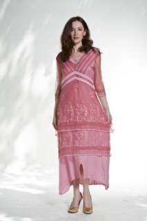 SALE Nataya TITANIC Raspberry Embroidered Dress XL  
