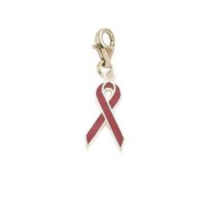 Rembrandt Charms Aids Awareness Charm with Lobster Clasp, 14k Yellow 