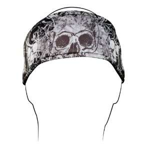  ZANheadgear Black/White DaVinci Skull Headband Automotive