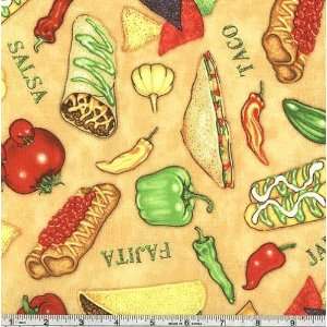  45 Wide Salsa Picante Buffet Maize Fabric By The Yard 