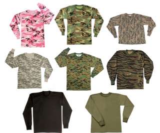 Long Sleeve Lightweight Military T Shirt Camo LS Tee  