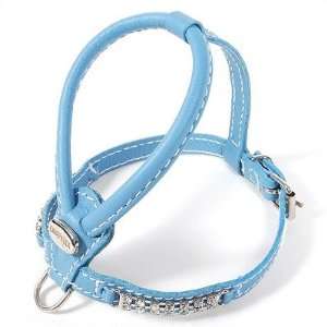  Teacup Leather Dog Harness with Crystals for Toy Breeds 