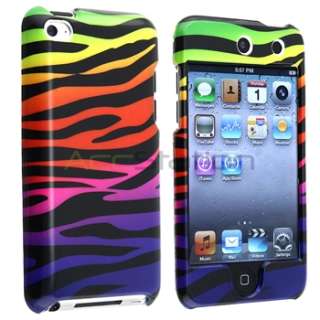 Hot Pink Leopard+Colorful Zebra Hard Skin Case Cover For iPod Touch 4 