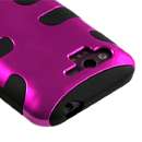   Dual Phone Protect Cover Gel Case for HTC RHYME 6330 Pink H/BLK  