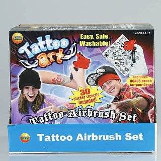 Tattoo Art Airbrush Set for Kids. Easy, Safe & Washable Kit