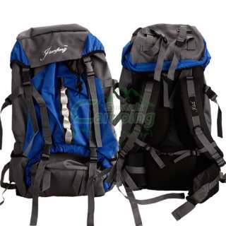 65L Outdoor Camping Hiking Backpack Bag Internal Frame Balance Gray 