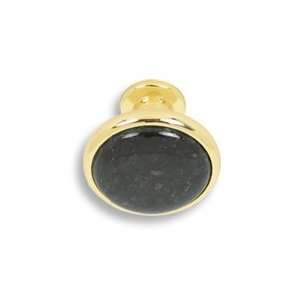  #120 CKP Brand Granite Knob Black Galaxy, Polished Brass 