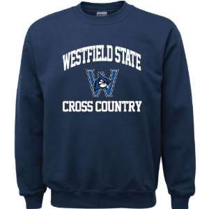 Westfield State Owls Navy Youth Cross Country Arch Crewneck Sweatshirt