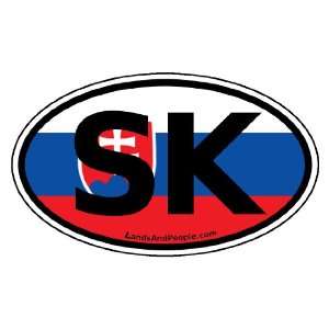  Slovakia SK Flag Car Bumper Sticker Decal Oval Automotive