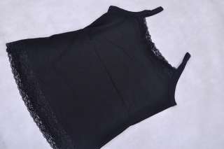Womens vest Plus Size Strap Lace Cotton Vest Black XXL  