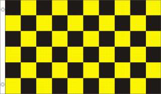 CHECKERED BLACK & YELLOW FLAG 3 X 5  