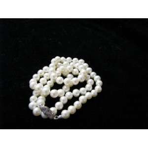  19 6mm AAA White Akoya Pearls Necklace 