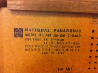 Vintage National Panasonic Tube Radio RE 784 AM FM AFC in Wooden 