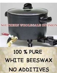 PRESTO POT WAX MELTER + 2 POUNDS WHITE BEESWAX PASTILLE  