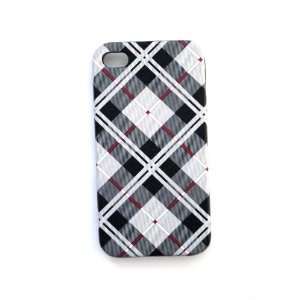 Textured Plaid / Criss Cross Pattern Hard Back Case Cover for iPhone 4 