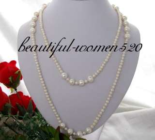 Unusual 50 10mm white rice freshwater pearl necklace  