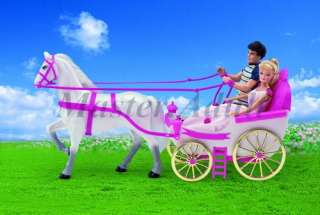   seated Large CARRIAGE for Barbie with Horse, Detachable Design  