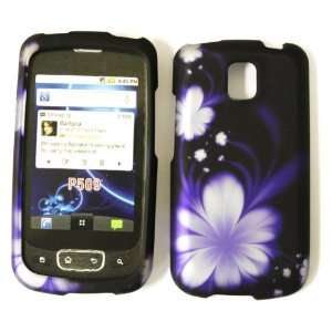 Purple with White and Black Illusion Flower Rubber Texture T Mobile LG 