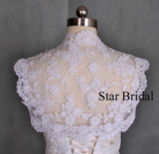 White Lace Wedding Bridal Bolero Jacket Shrug S,M,L #31  