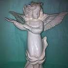Vintage White Ceramic Angel Figurine With Floral Crown