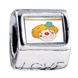   Clown Face Enamel Love European Beads Fits All Pandora/troll/chamilia