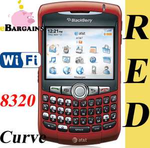 RED Blackberry Curve 8320 WIFI UNLOCKED cell phone AT&T 843163036727 