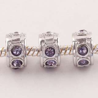 On Sale 5X Voilet Crystal 18KGP Stopper Clips/Locks European Beads For 