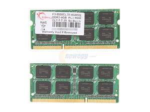 SKILL 8GB (2 x 4GB) 204 Pin DDR3 SO DIMM DDR3 1066 (PC3 8500) Laptop 