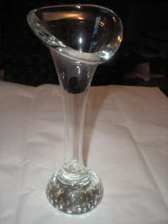 Crystal Glass MOD Trumpet Vase Bubble Glass Base  