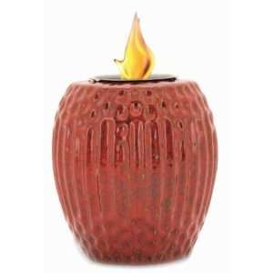  Ruby Red Ribbed Flamepot or Fire Pot by Pacific Decor 