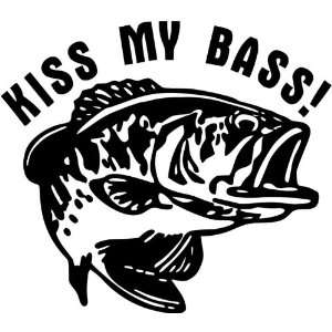  Kiss My Bass Window Decal  Outdoor Decals Arts, Crafts 