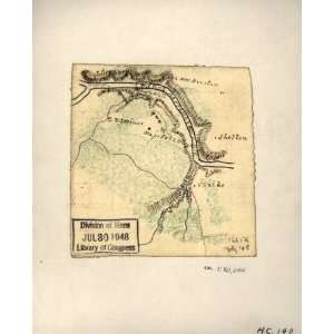 Civil War Map Sketch of the United States Ford on the Rappahannock 