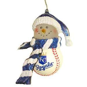  Kansas City Royals MLB Home Run Snowman Christmas Ornament 