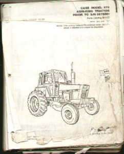 Case 970 Agri King Tractor Parts Catalog 1975  