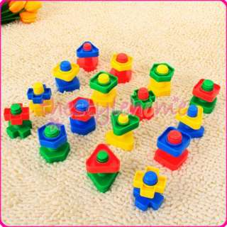 Colorful Screw Building Blocks Kids funny Creative Toy  