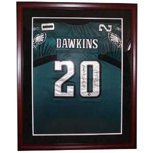  Autographed Brian Dawkins Authentic Green Jersey Framed 